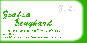 zsofia menyhard business card